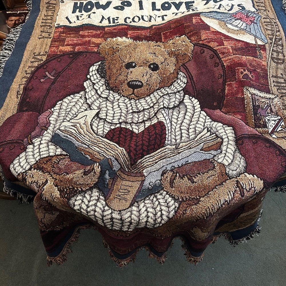 Boyd Bear Collection Throw  “How Do I Love You Let Me Count The Ways”
